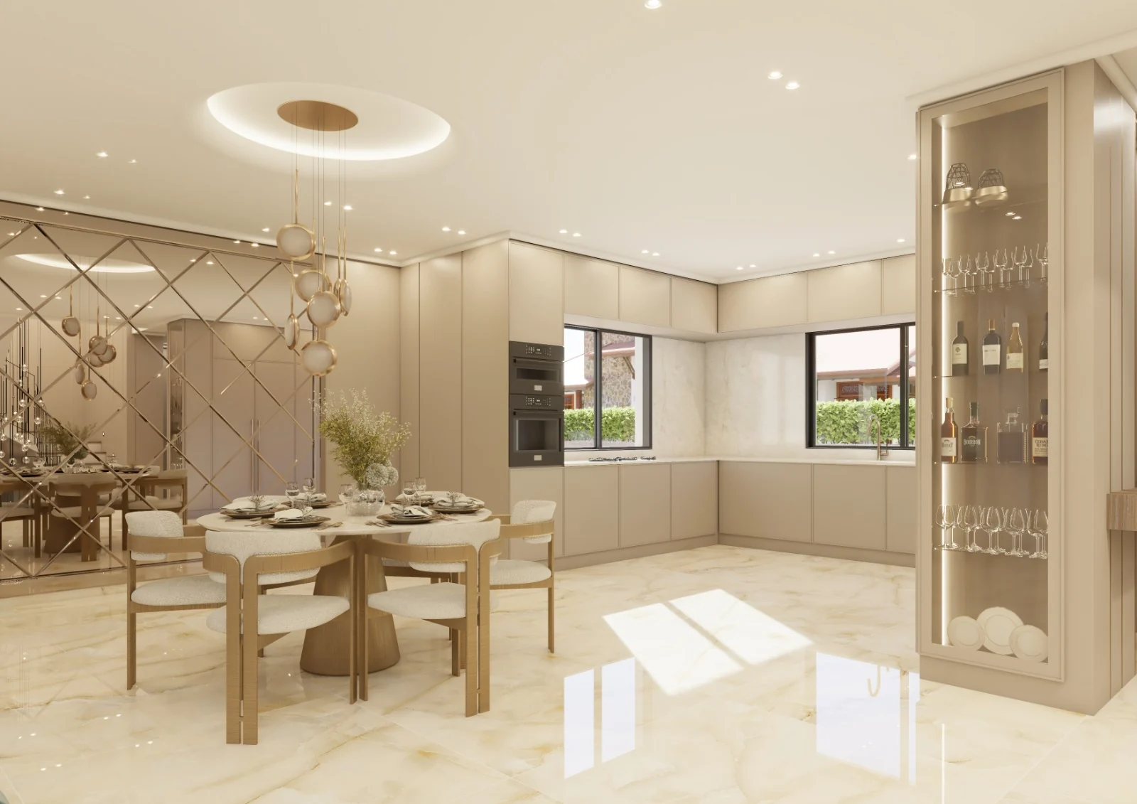 Dining and kitchen area