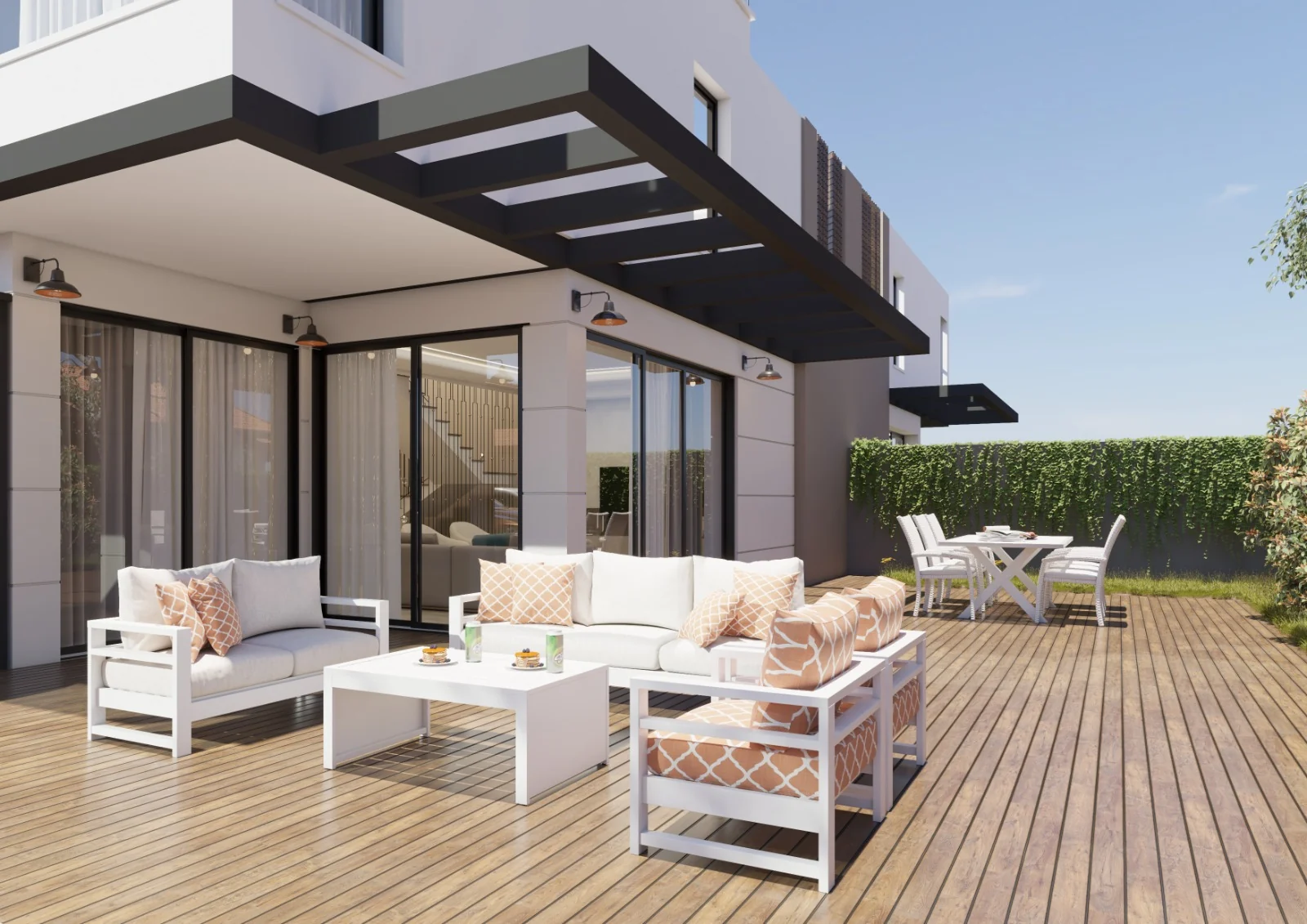 Living room opening to private garden