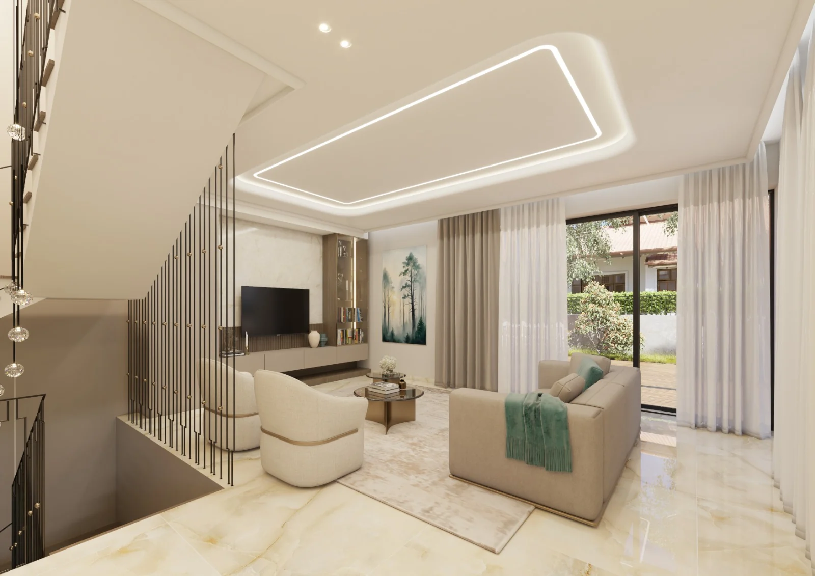 Contemporary living room at Ravutski 51